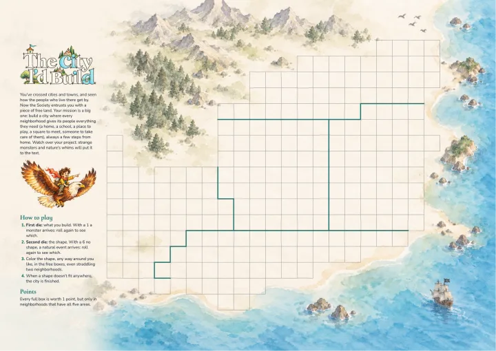 The grid map of the city by the sea