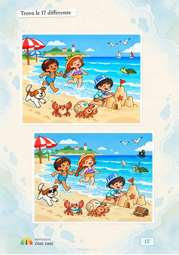 Trova le differenze in spiaggia
