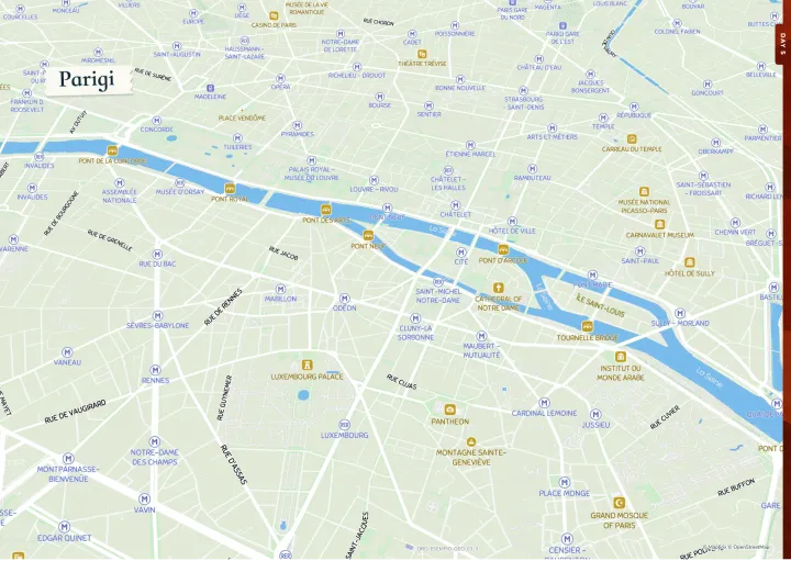 The map of Paris on a double page